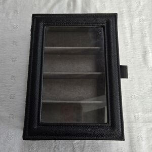 Black Leather Sunglasses / Glasses Display Case Storage